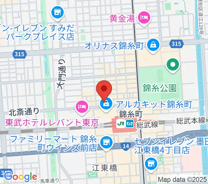 錦糸町アーリーバードの地図