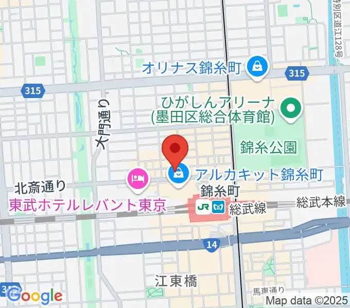 錦糸町アーリーバードの地図