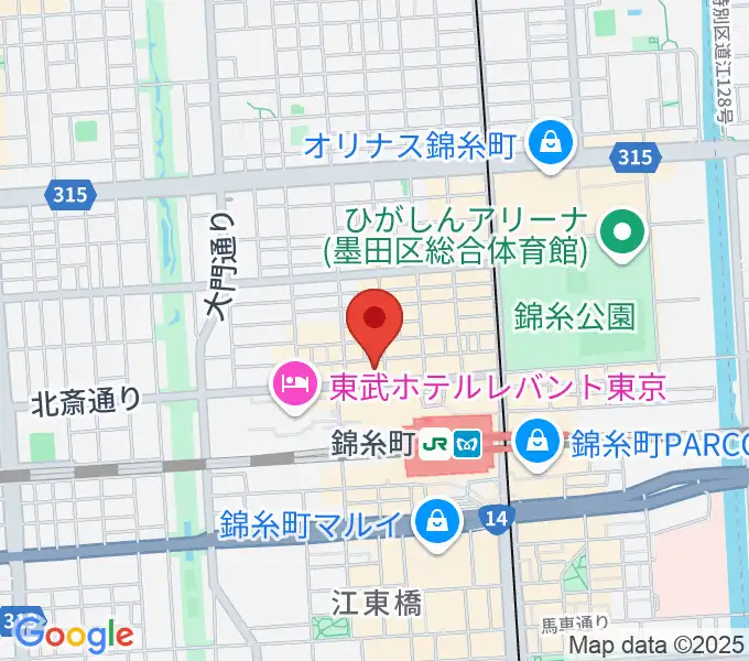錦糸町アーリーバードの地図