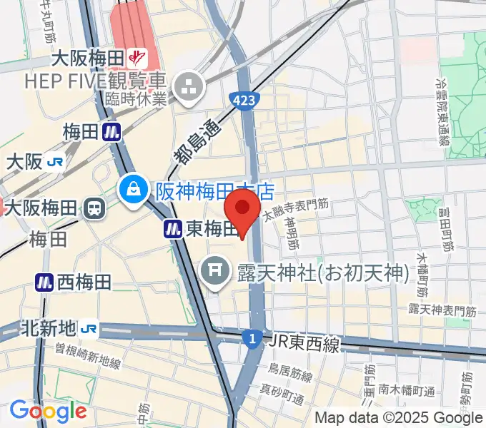 大阪梅田 Bar真湯の地図