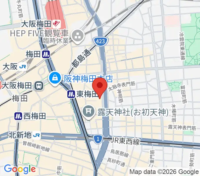 大阪梅田 Bar真湯の地図