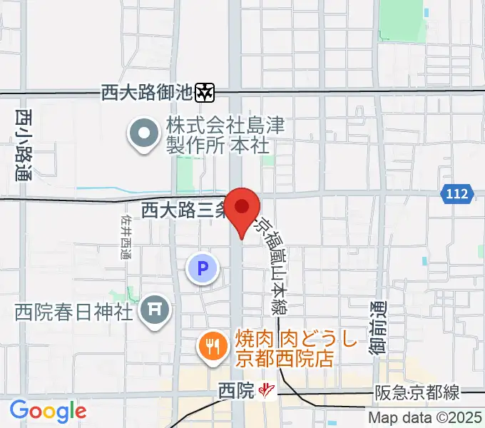 京都西院ウーララの地図