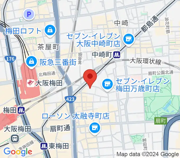 梅田アクトスリーホールの地図