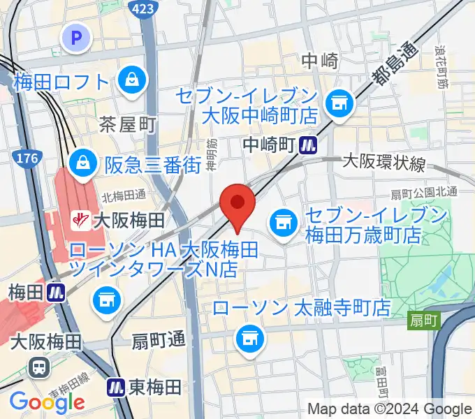 梅田アクトスリーホールの地図