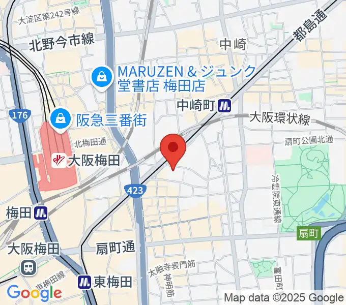 梅田アクトスリーホールの地図