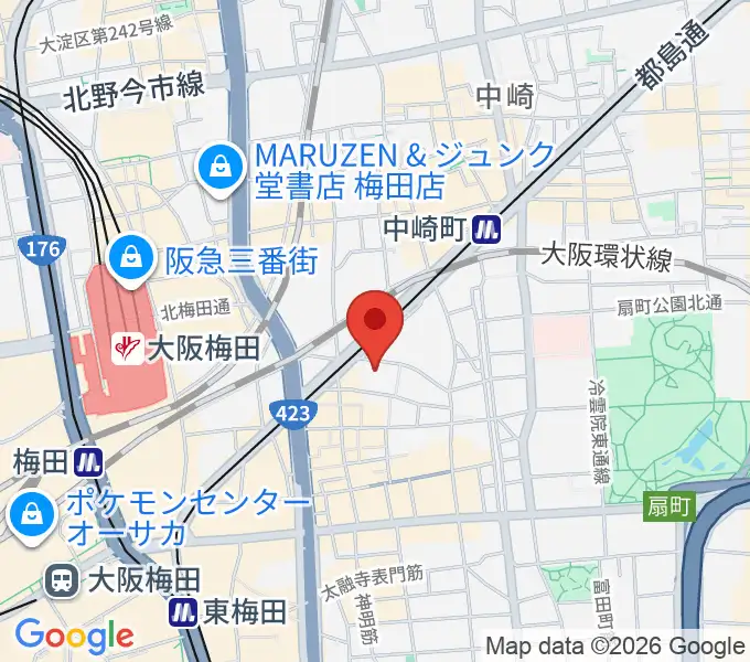 梅田アクトスリーホールの地図