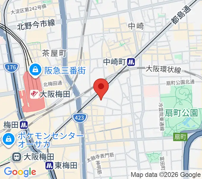 梅田アクトスリーホールの地図