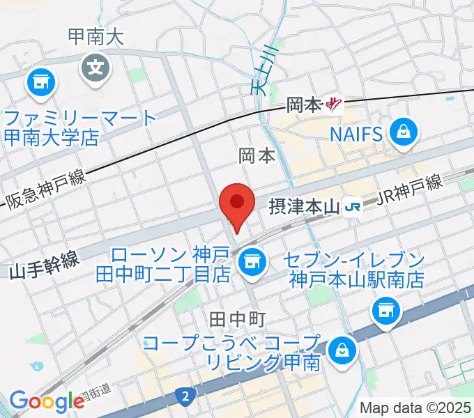 神戸岡本Born Freeの地図