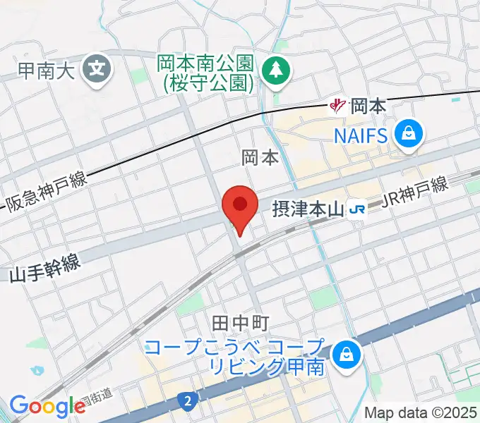 神戸岡本Born Freeの地図