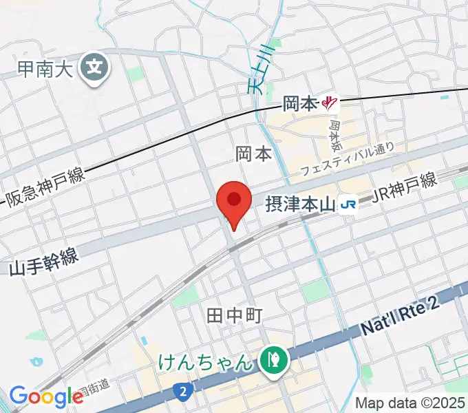 神戸岡本Born Freeの地図