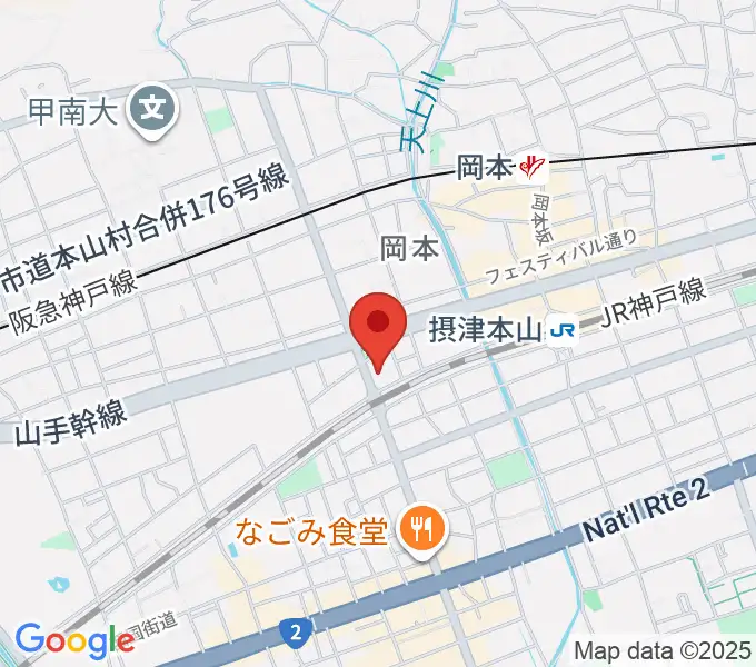 神戸岡本Born Freeの地図