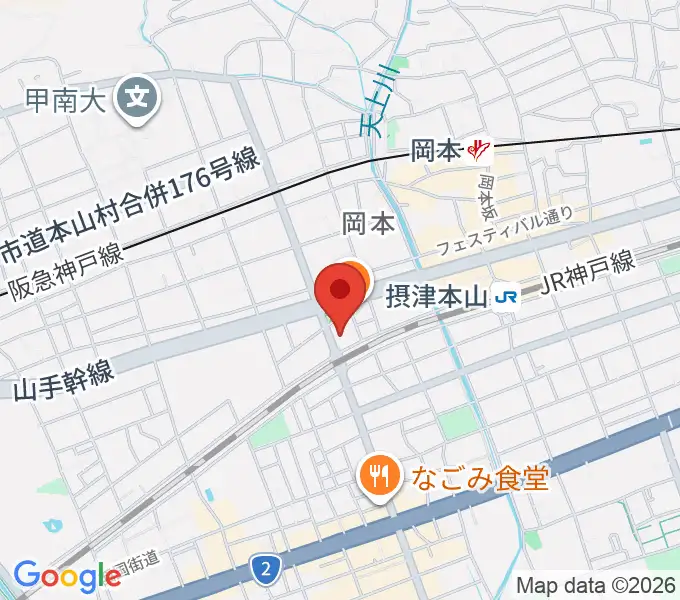 神戸岡本Born Freeの地図