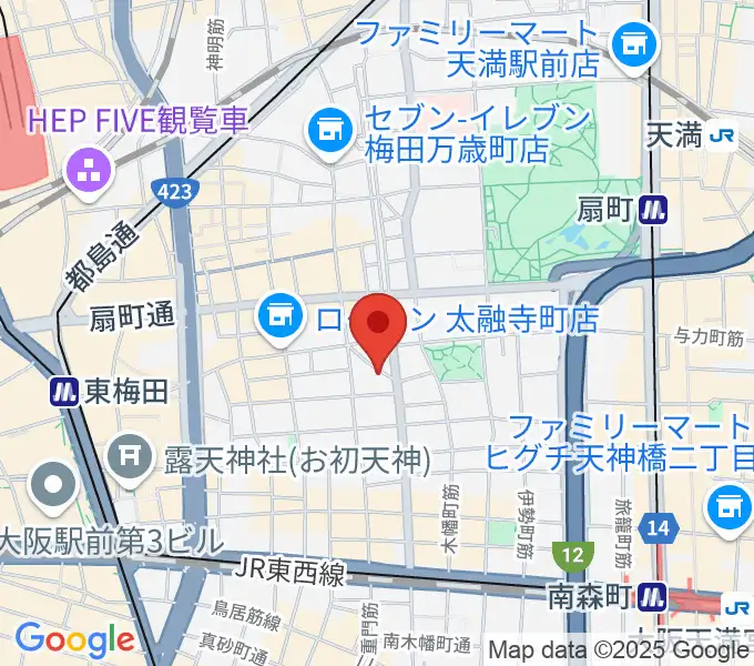 梅田ハードレインの地図