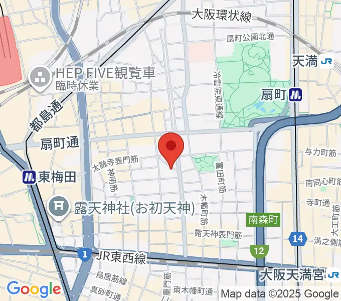 梅田ハードレインの地図