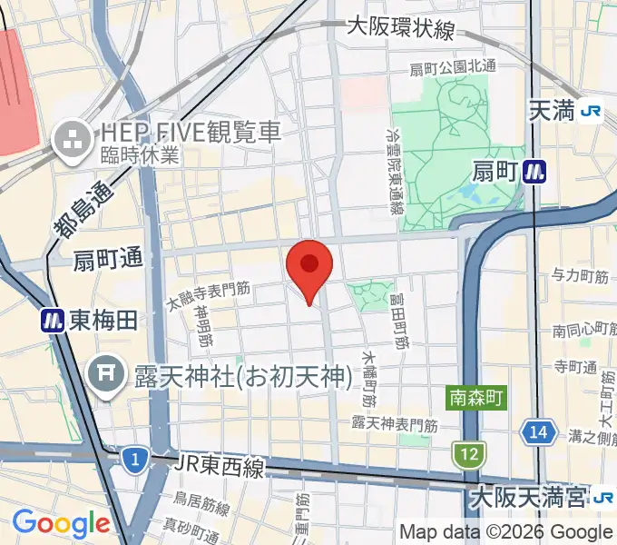 梅田ハードレインの地図