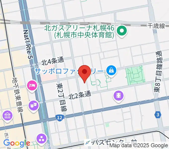 札幌cube gardenの地図