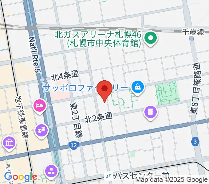 札幌cube gardenの地図