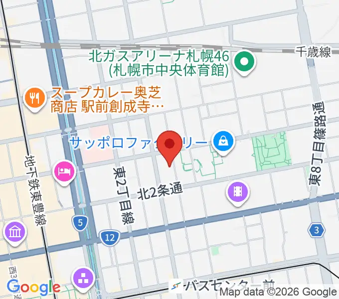 札幌cube gardenの地図