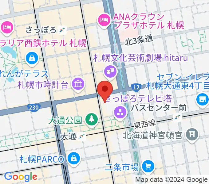 カナモトホール（札幌市民ホール）の地図