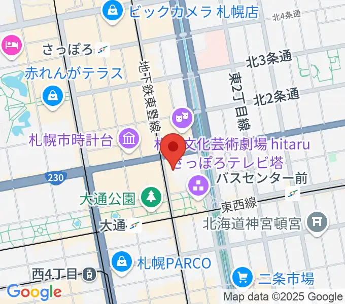 カナモトホール（札幌市民ホール）の地図