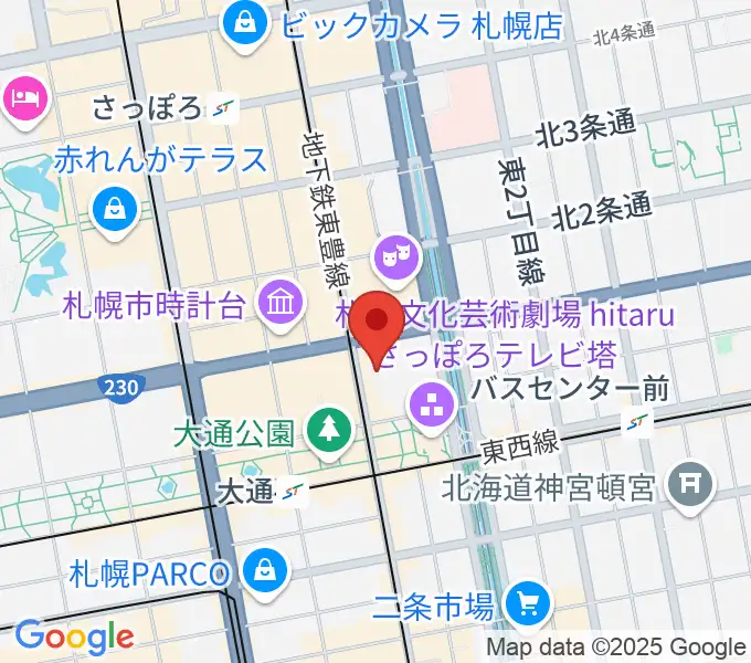 カナモトホール（札幌市民ホール）の地図