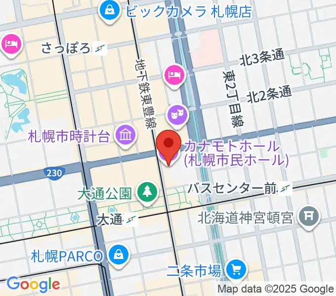 札幌カナモトホールの地図