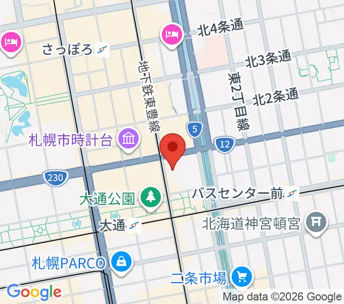 札幌カナモトホールの地図