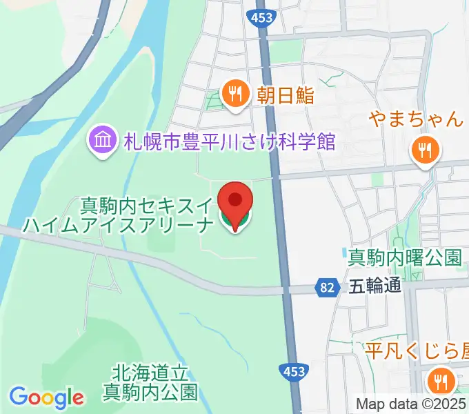 真駒内セキスイハイムアイスアリーナの地図