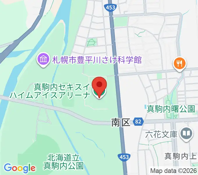 真駒内セキスイハイムアイスアリーナの地図