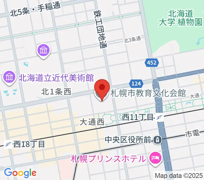 札幌市教育文化会館の地図