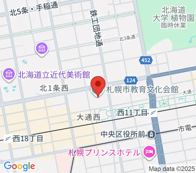 札幌市教育文化会館の地図