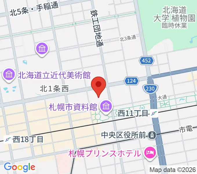 札幌市教育文化会館の地図