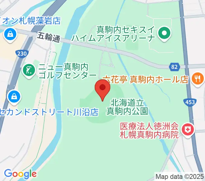 真駒内セキスイハイムスタジアムの地図
