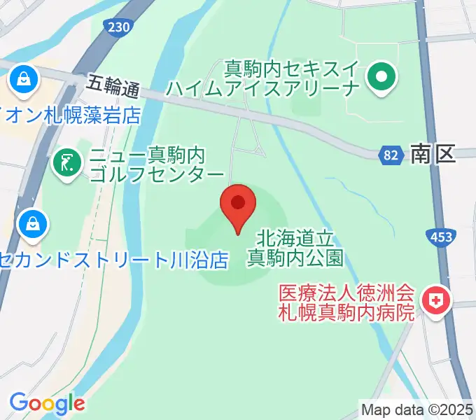 真駒内セキスイハイムスタジアムの地図