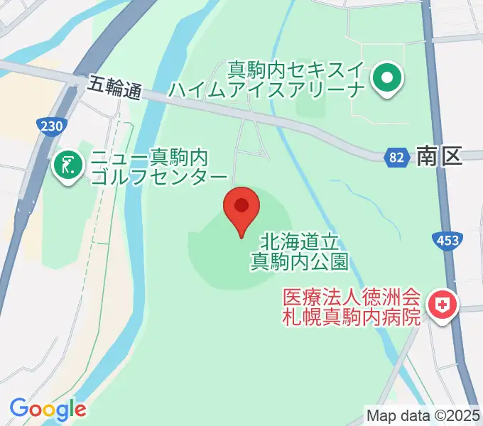 真駒内セキスイハイムスタジアムの地図