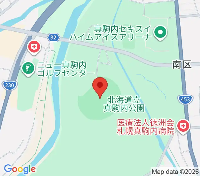 真駒内セキスイハイムスタジアムの地図