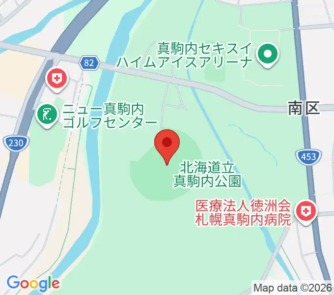 真駒内セキスイハイムスタジアムの地図
