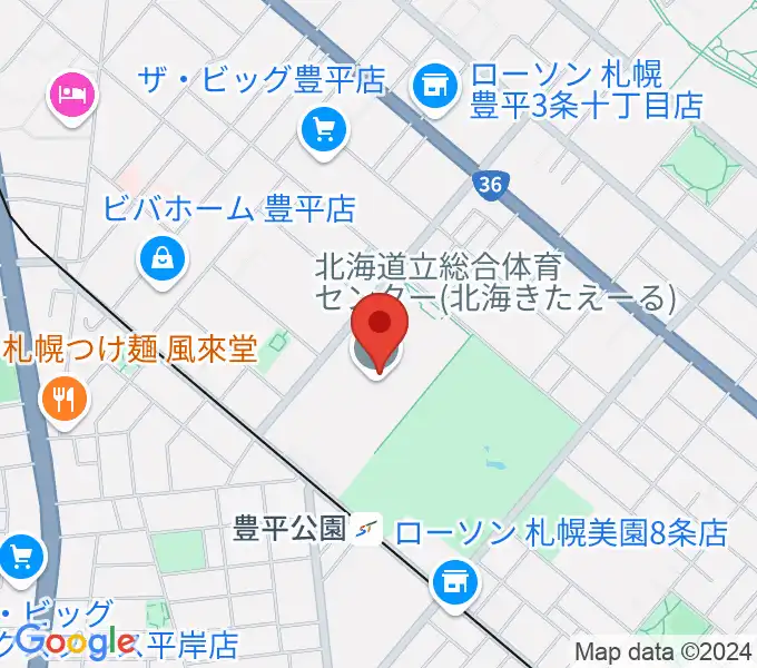 北海きたえーるの地図