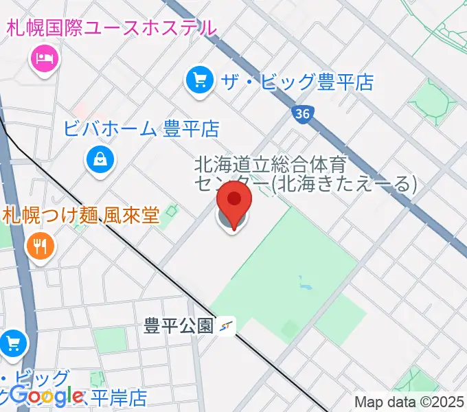 北海きたえーるの地図