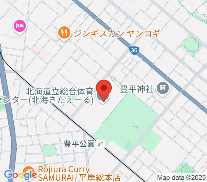 北海きたえーるの地図