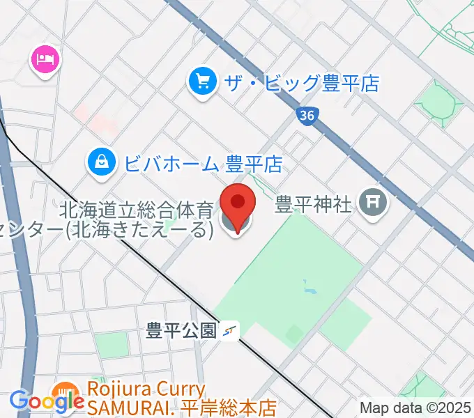 北海きたえーるの地図