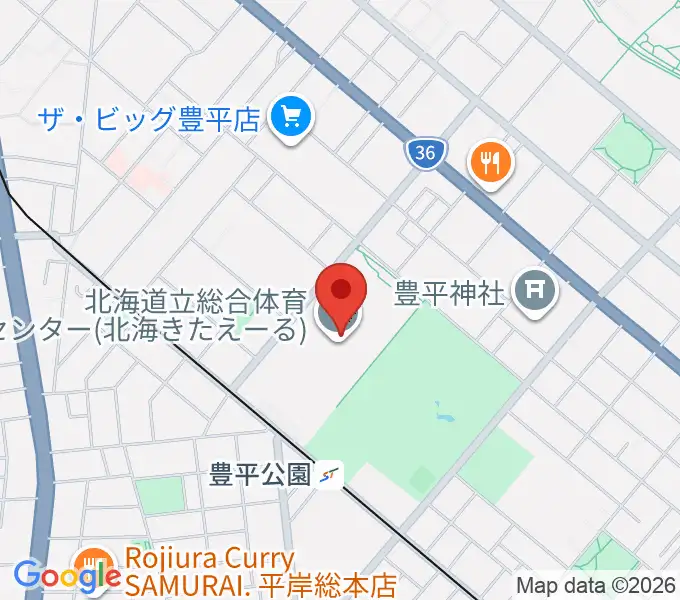 北海きたえーるの地図