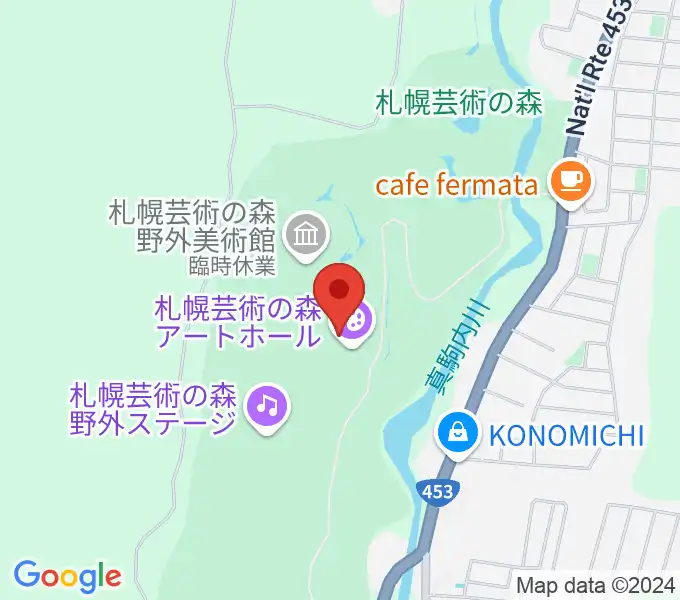 札幌芸術の森アートホールの地図