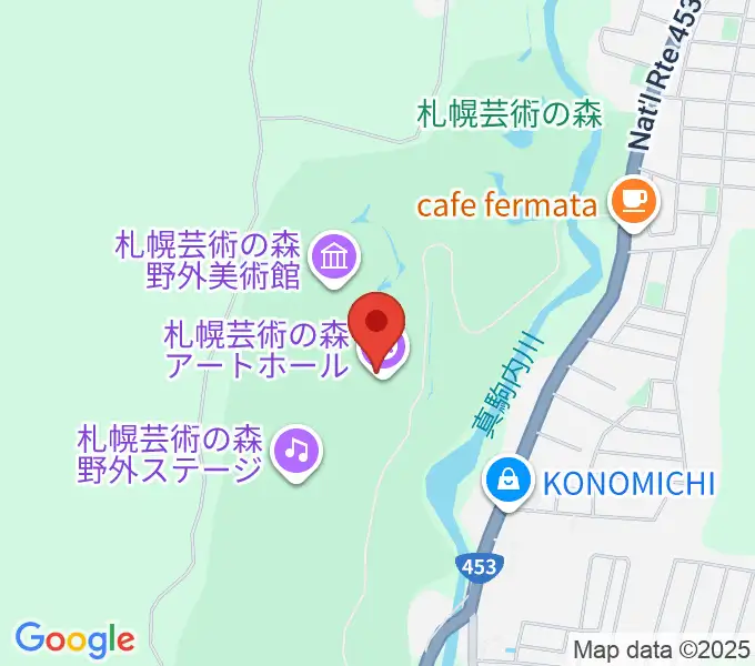 札幌芸術の森アートホールの地図
