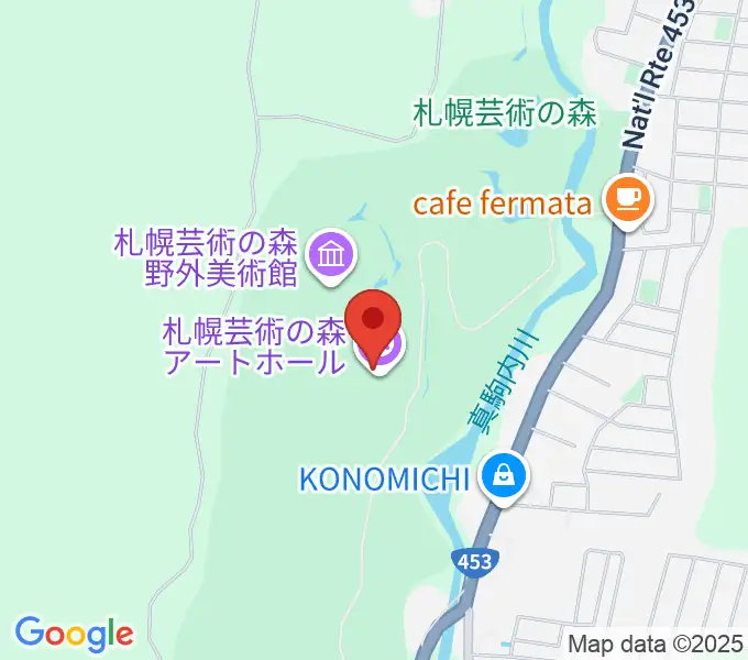 札幌芸術の森アートホールの地図