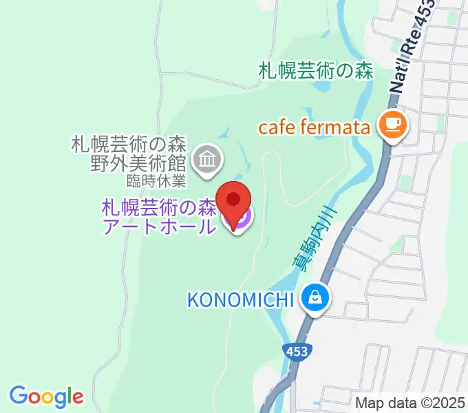 札幌芸術の森アートホールの地図