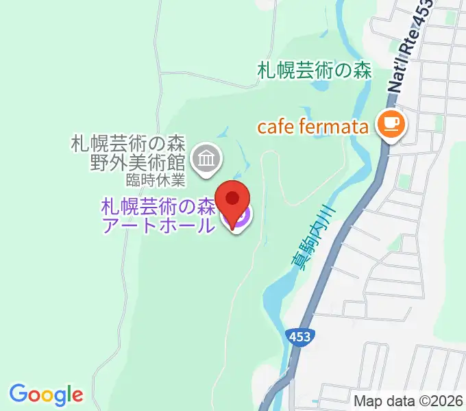札幌芸術の森アートホールの地図