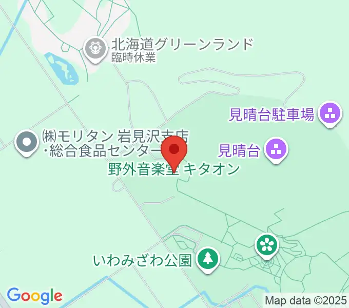 いわみざわ公園野外音楽堂キタオンの地図