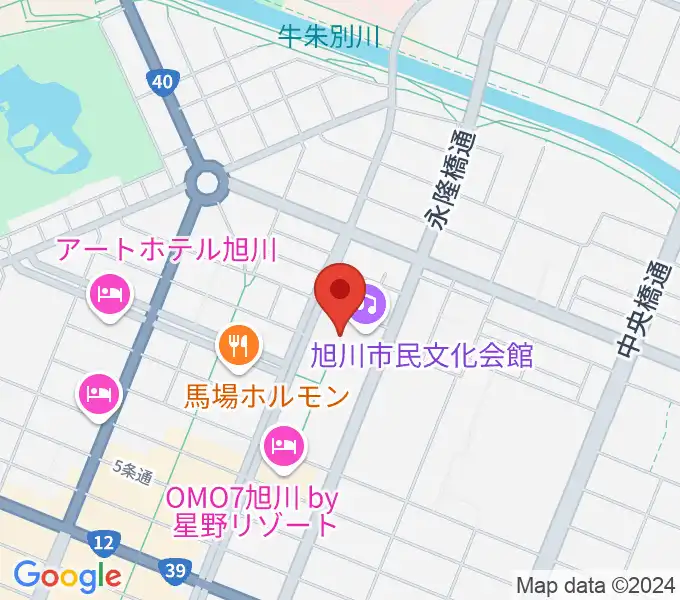 旭川市民文化会館の地図