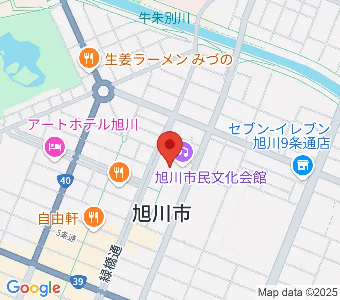 旭川市民文化会館の地図